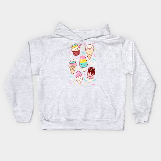 Ice Cream Emoji Mashup #5 Kids Hoodie by lightsonfire